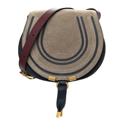 chloe mini marcie motty grey|Mini Marcie Round Saddle Bag In Motty Grey Suede Calfskin.